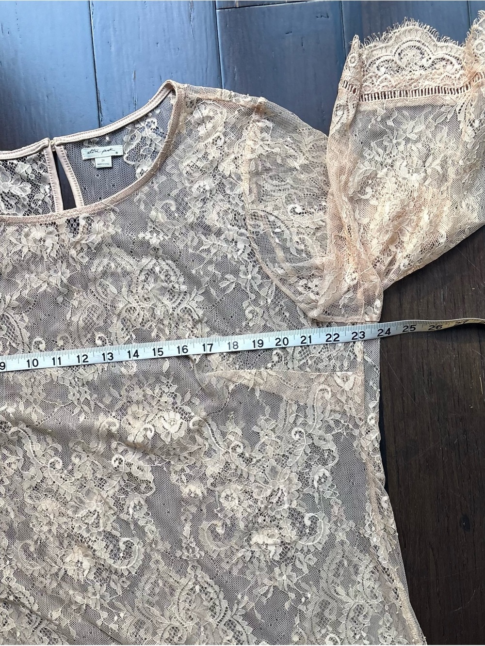 Ultra Pink Sheer Lace Blouse in Blush XXL Coquette Y2K Southern Belle - Picture 5 of 7